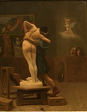 《皮格马利翁和伽拉忒亚》，[法]让-里奥·杰洛姆绘，1890年，大都会艺术博物馆藏