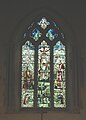 13th-century east window of the chancel of St. Laurence' parish church, with 20th-century stained glass memorial to parishioners lost in the First World War