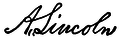 President Abraham Lincoln's signature as it appeared on the United States Patent that restored the Mission property to the Catholic Church in 1862. This is one of the few documents that the President signed as "A. Lincoln" instead of his customary "Abraham Lincoln".