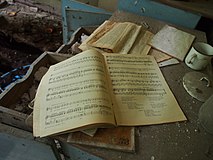 Books in the abandoned kindergarten