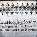 Detail of a printed arabesque border in a 1616 book.