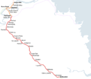 Map of the Beenleigh railway line, Brisbane