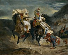 异端者和哈桑的战争（1826年、芝加哥美术馆所藏） "Combat de Giaour et Hassan"
