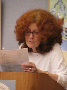 Jeanne Larsen reading at Cafe Muse Friendship Heights Maryland