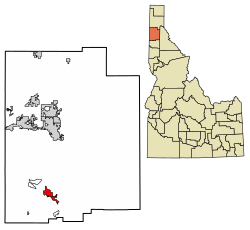 Location of Harrison in Kootenai County, Idaho.