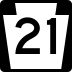 Pennsylvania Route 21 marker