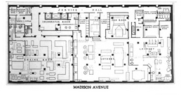 Floor plan of the Roosevelt Hotel's third basement story