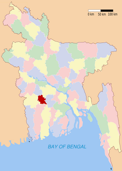 诺拉尔县于孟加拉位置图
