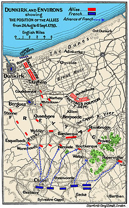 Map of the Battle of Hondschoote