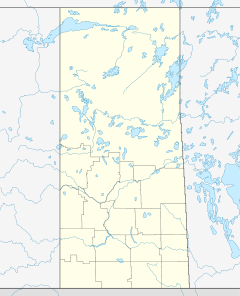 Map that shows the location of Biggar in Saskatchewan