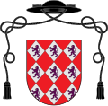 Coat of arms of St. John de Britto with black galero