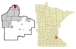 Location of the city of West St. Paul within Dakota County, Minnesota