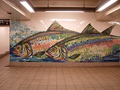 Shad Crossing mosaic on the southbound platform