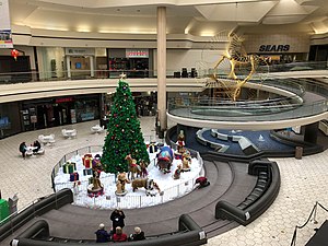 Holiday display in Hilltop Mall Rotunda
