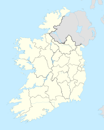 Map of the Republic of Ireland with the location of the eleven League of Ireland Women's Premier Division teams labelled