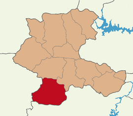 Map showing Doğanşehir District in Malatya Province