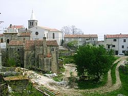 Street of the village of Orlec on the Cres Island, Croatia