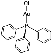 Skeletal formula of chloro(triphenylphosphine)gold(I)