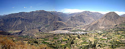 Pampamarka District (in the background) as seen from Cotahuasi