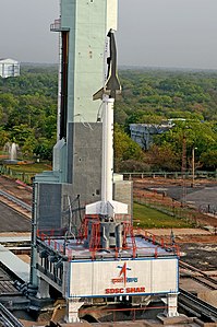 RLV-TD HEX01 at First Launch Pad of Satish Dhawan Space Centre, Sriharikota (SDSC SHAR) before launch 01