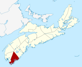 Location of Shelburne County, Nova Scotia