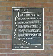 Gila Valley Bank Building marker