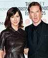 2014年12月7日，与妻子苏菲·亨特于英国独立电影奖颁奖礼合照
