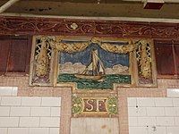 One of the many boat mosaics within the station