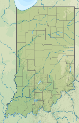 Location of Nyona Lake in Indiana, USA.