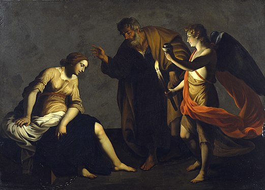 Alessandro Turchi, Saint Agatha Attended by Saint Peter and an Angel in Prison, The Walters Art Museum