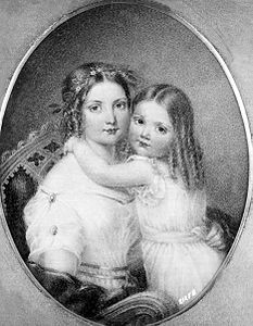 Mrs. John Barber James (Mary Helen Vanderburgh) and Her Daughter Mary Helen James (Mrs. Charles Alfred Grymes), undated. Miniature on ivory, 4+3⁄4 x 3+5⁄8 in. Private collection, Washington, D.C.