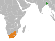 Location map for Bangladesh and South Africa.