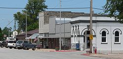 Downtown Bruning: north side of Main Street, July 2010