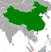 Location map for China and Singapore.