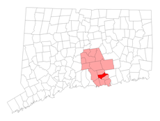 Deep River's location within Middlesex County and Connecticut