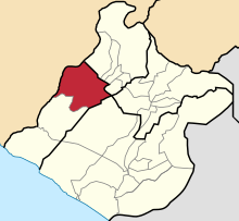 Location of Ilabaya in the Jorge Basadre Province