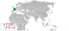 Location map for France and Malaysia.