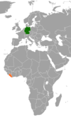 Location map for Germany and Liberia.