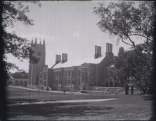 Exterior of Hart House taken during the summertime.