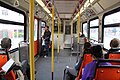 Interior of an unrefurbished MTR Light Rail vehicle (presumably a Phase II)