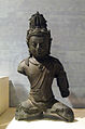 A 9th-century Srivijayan art bronze Maitreya from South Sumatra. A stupa adorns his crown.