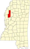 森弗劳尔县在密西西比州的位置