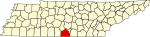 标示出林肯县位置的地图