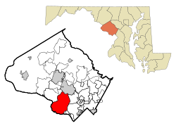 Location of Potomac in Maryland