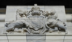 Royal coat of arms above entrance
