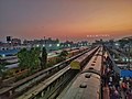 Tirupati railway station view from Platform 6 on a spring Morning