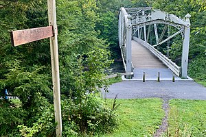 The Appalachian Trail crossing over the bridge.[3]