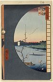 View from Massaki of Suijin Shrine, Uchigawa Inlet, and Sekiya, from One Hundred Famous Views of Edo