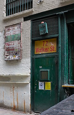 Cortland Alley Back Entrance to 72 Walker Street. One of the few authentic places left in Tribeca.