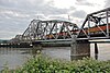 A BNSF train crossing Bridge 9.6 in 2011